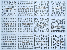 HBJY169-180 3D Black Nail Art Sticker 