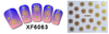 XF6061-6066 3D Gold Metal Nail Art Sticker 