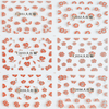 TJ025-036 3D Red Silver Flower Nail Art Sticker 