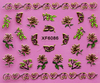 XF6081-6086 3D Gold Metal Nail Art Sticker 