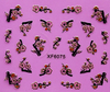 XF6075-6080 3D Gold Metal Nail Art Sticker 
