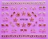 XF6135-6140 3D Gold Metal Nail Art Sticker 