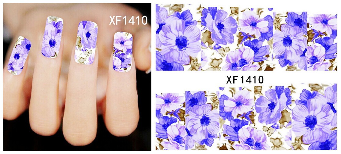 XF1408-1413 Flower Water Nail Sticker