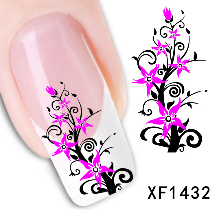 XF1432-1437 Flower Water Nail Sticker
