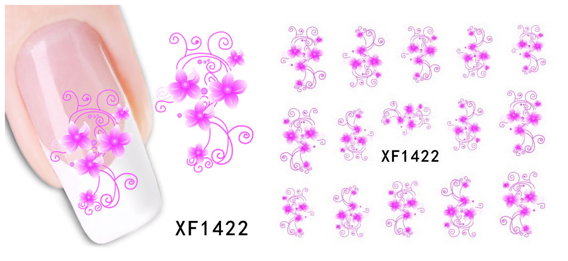 XF1420-1425 Flower Water Nail Sticker