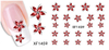 XF1456-1461 Flower Water Nail Sticker