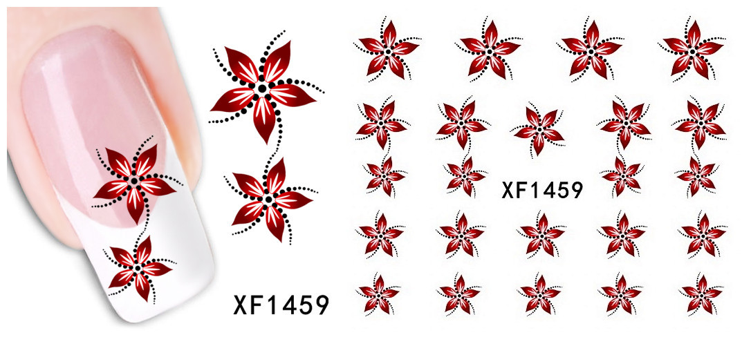 XF1456-1461 Flower Water Nail Sticker