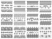 A649-660 Lace Water Nail Sticker