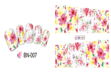 BN007-012 Flower Water Nail Sticker