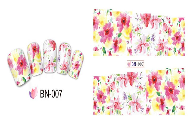 BN007-012 Flower Water Nail Sticker