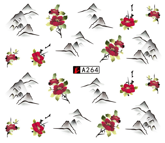 A259-264 Flower Water Nail Sticker