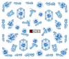 A283-288 Blue Flower Water Nail Sticker