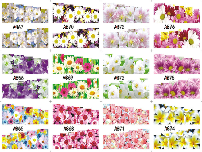 A865-876 Flower Water Nail Sticker