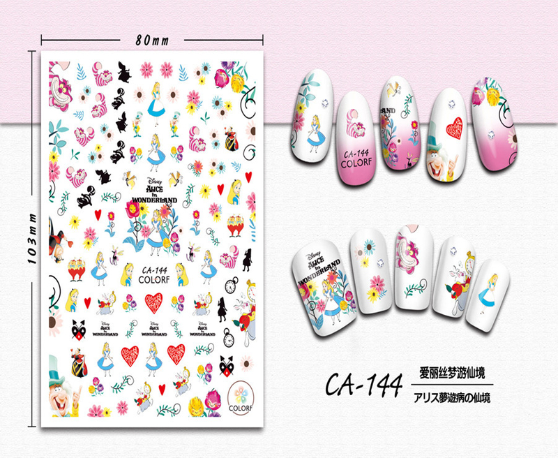 CA-144 3D Alice in Wonderland Nail Sticker