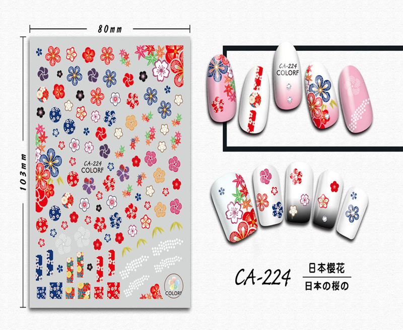 CA-224 3D Cherry Blossoms Nail Sticker
