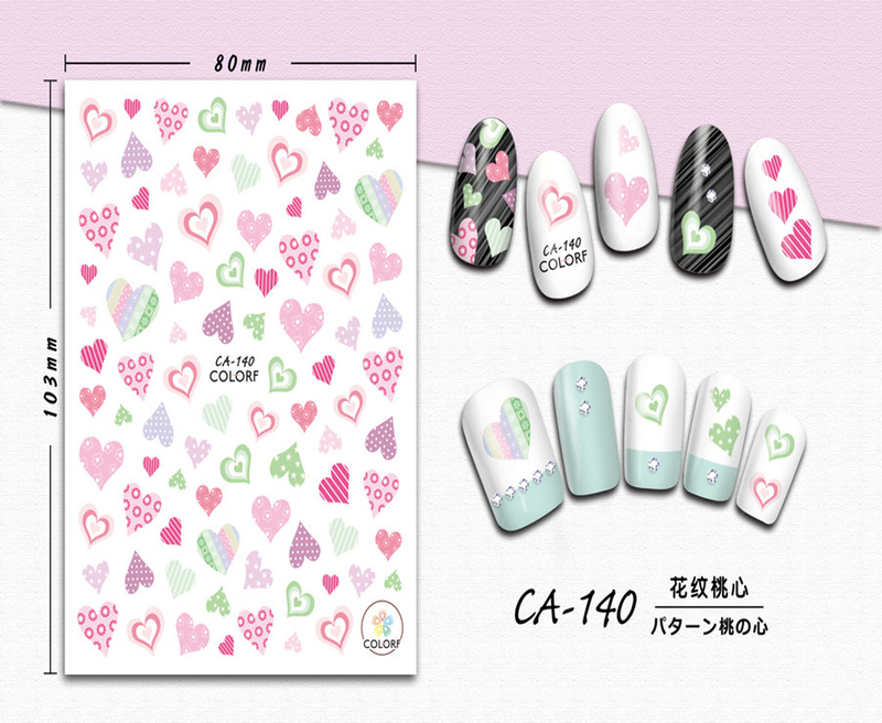 CA-140 3D Floral Heart Nail Sticker