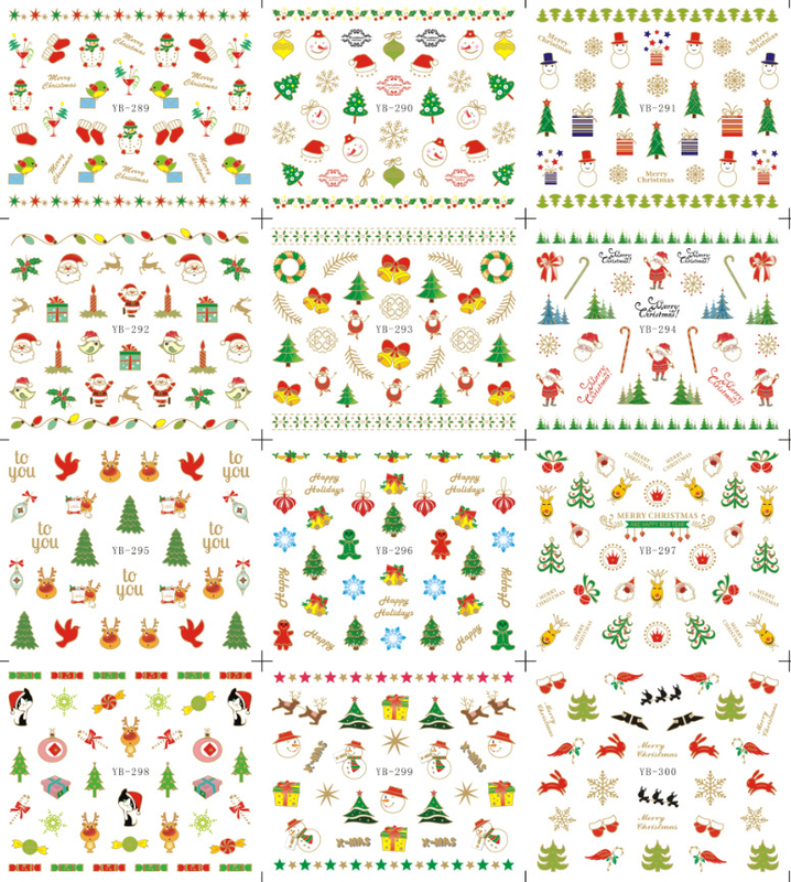 YB289-300 Christmas Water Nail Sticker (big)