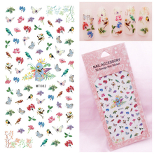 MT082 3D Bird And Butterfly Nail Art Sticker