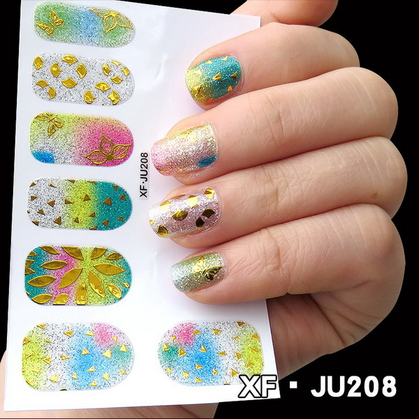 JU208 Full Cover Nail Polish Sticker 