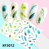 XF3012 3D Self Adhesive Feather Nail Art Sticker 