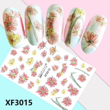 XF3015 3D Self Adhesive Flower Nail Art Sticker 