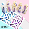 XF3137 3D Self Adhesive Feather Nail Sticker 