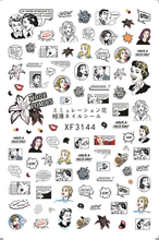 XF3144 3D Self Adhesive Character Nail Sticker 