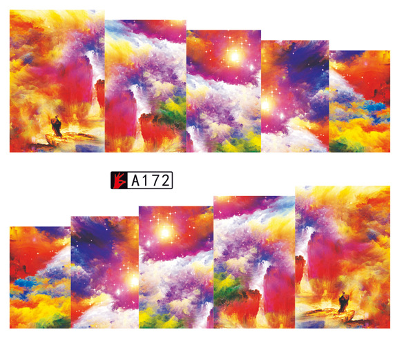 A169-174 Abstract Painting Water Nail Sticker