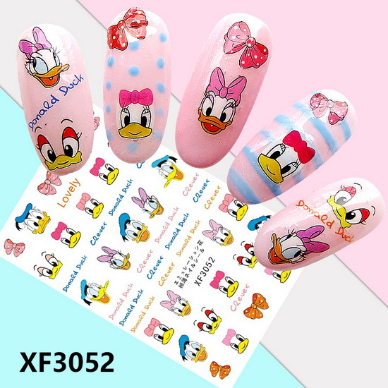 XF3052 3D Self Adhesive Donald Duck Nail Sticker 