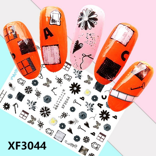XF3044 3D Self Adhesive Flower Nail Sticker 