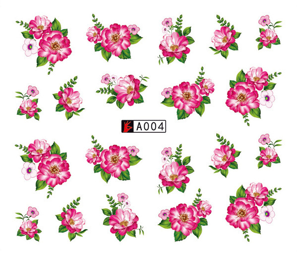A001-006 Flower Water Nail Sticker