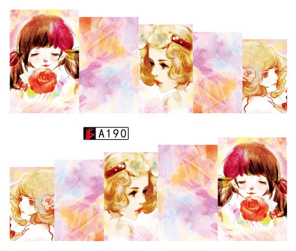 A187-192 Cartoon Water Nail Sticker