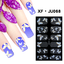 JU068 Full Cover Lace Nail Polish Sticker 