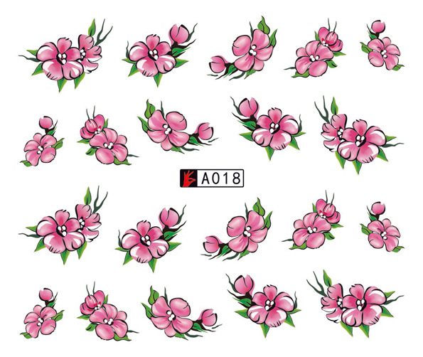 A013-018 Flower Water Nail Sticker