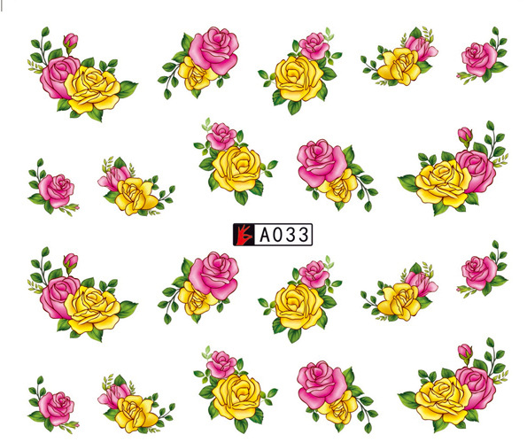 A031-036 Flower Water Nail Sticker