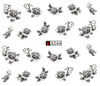 A241-246 Black Flower Water Nail Sticker