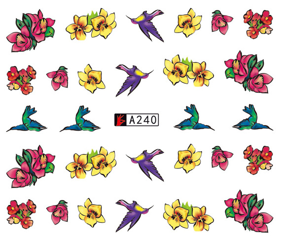 A235-240 Flower Water Nail Sticker