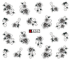 A247-252 Black Flower Water Nail Sticker