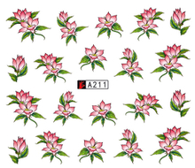 A211-216 Flower Water Nail Sticker
