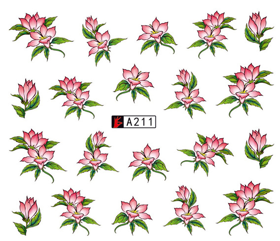 A211-216 Flower Water Nail Sticker