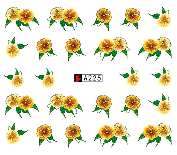 A223-228 Flower Water Nail Sticker