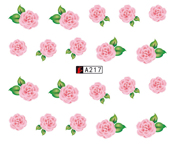 A217-222 Flower Water Nail Sticker