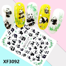 XF3092 3D Self Adhesive Panda Nail Sticker 