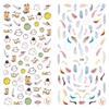LY145-146 Thin 3D Cartoon Animals And Feather Nail Sticker
