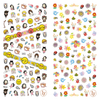 LY161-162 Thin 3D Cute Expression And Plant Nail Sticker