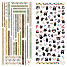 LY169-170 Thin 3D Pattern And Kumamoto Nail Sticker