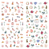 LY077-078 Thin 3D Women And Plant Nail Art Sticker