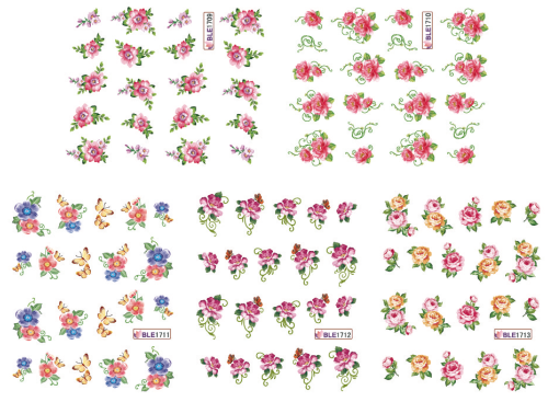 Flower Water Nail Sticker Nail Decal