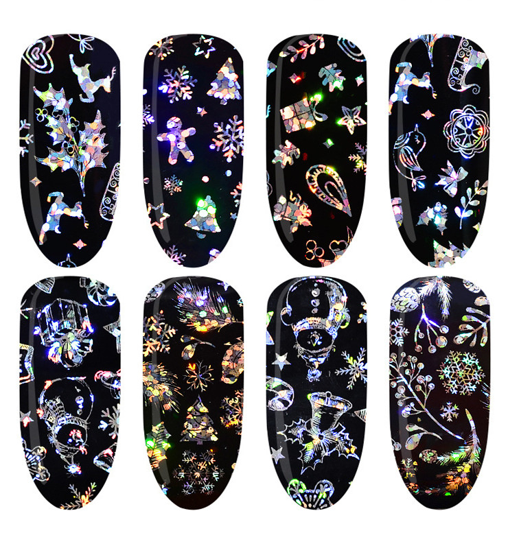 Nail Art Christmas Snowflake Design Transfer Foil set