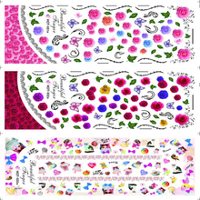 HOT031-033 Flower And Cat Water Nail Sticker